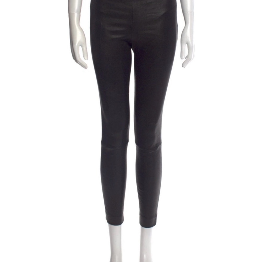 The Row Black Skinny Lambskin Leather Pants